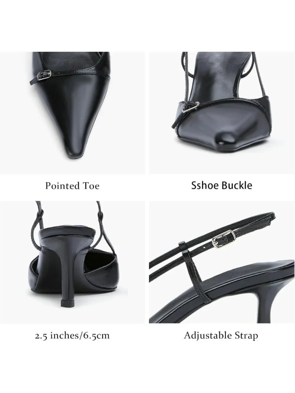 Women's Black Matte2 Kitten Heels with Bow Pointed Close Toe Pumps Dress Party